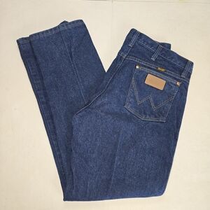 34X32 Wrangler Dark Blue Straight Jeans
